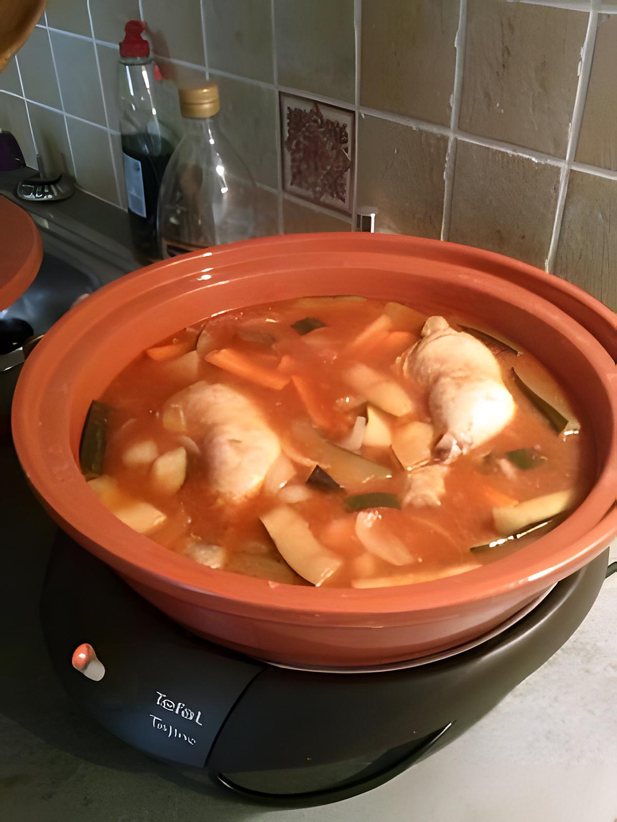 recette Tajine de poulet courgette carrotes et pomme de terre