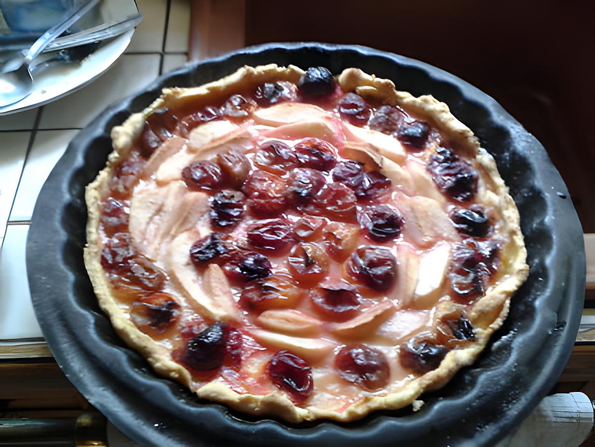 recette Tarte aux prunes et poires