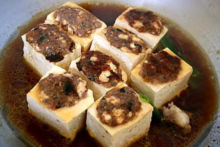 recette Tofu incrusté de porc haché à la sauce d'orange