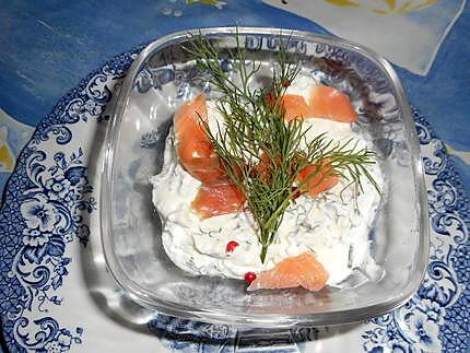 recette Verrine de fromage blanc au saumon