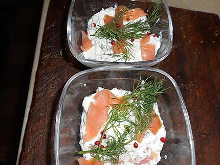 recette Verrine de fromage blanc au saumon