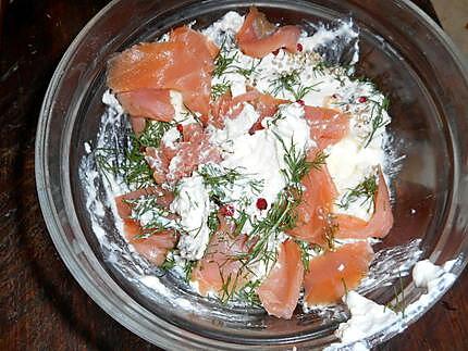 recette Verrine de fromage blanc au saumon
