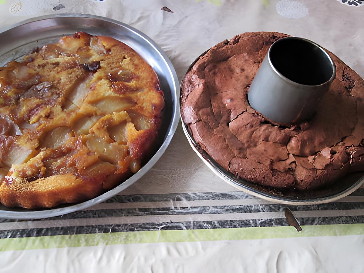 recette gateau  chocolat et gateau poires