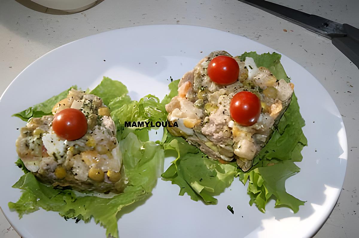 recette Présentation d'assiette macédoine de légumes