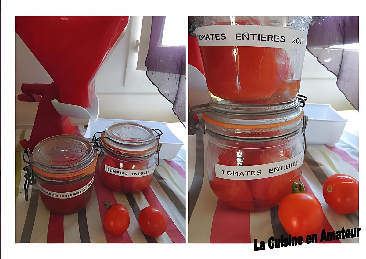 recette Conserves de tomates entières