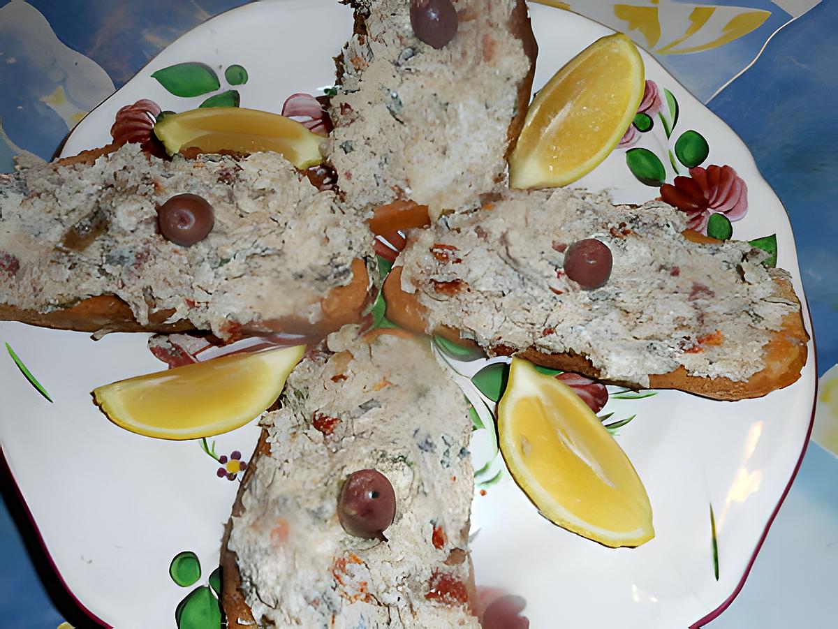 recette Tartines de sardinade au chévre