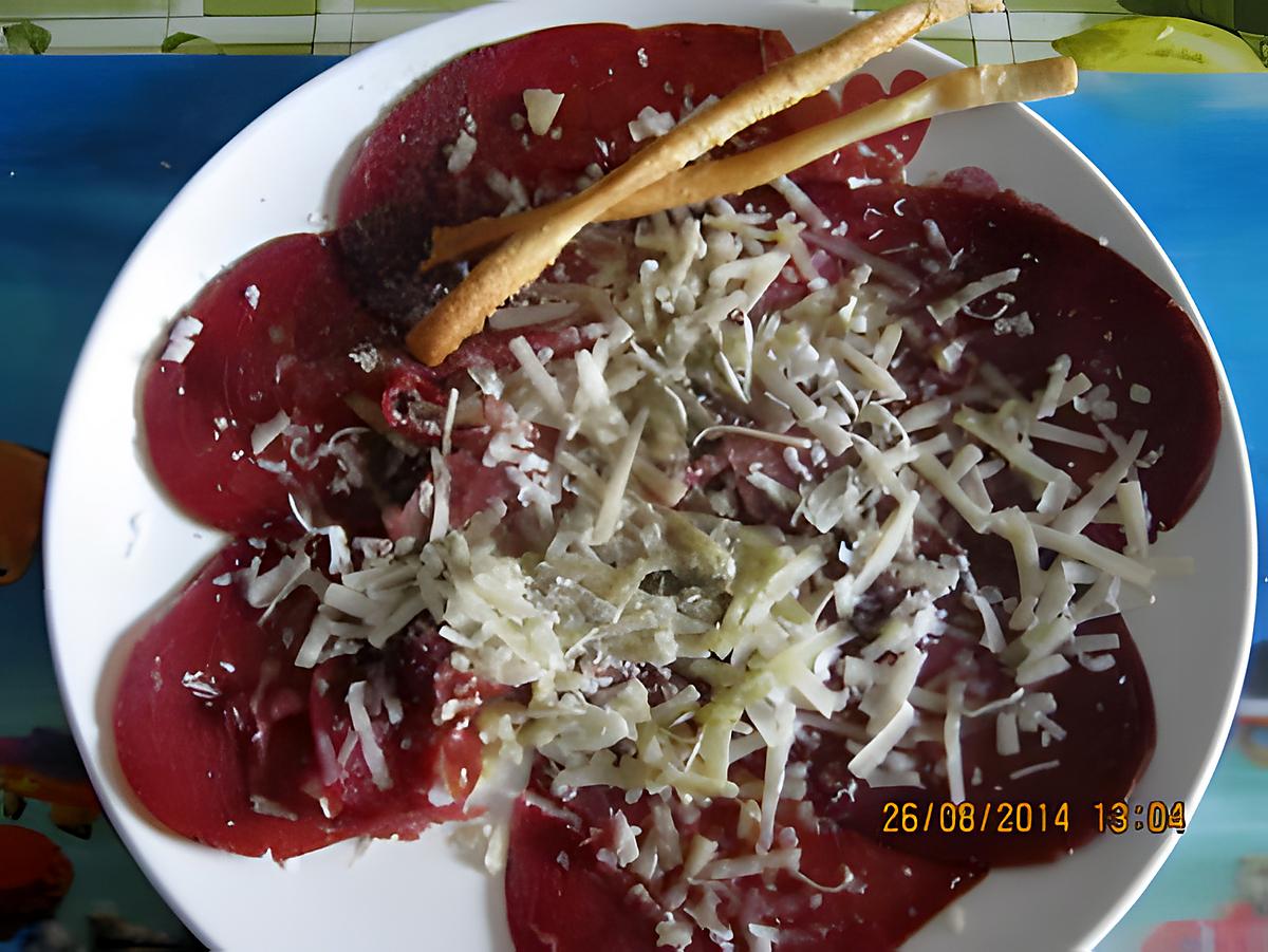 recette CARPACCIO DE BOEUF FUME'