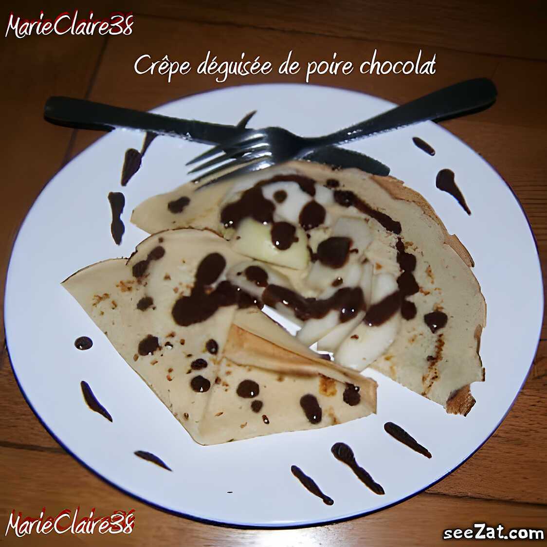 Recette de Crèpes déguisée de poire chocolat