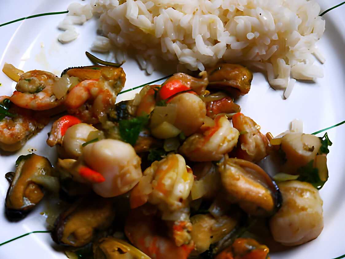 Recette de Fruits de mer à la plancha ( à gaz )