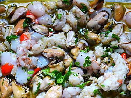 recette Fruits de mer à la plancha ( à gaz )