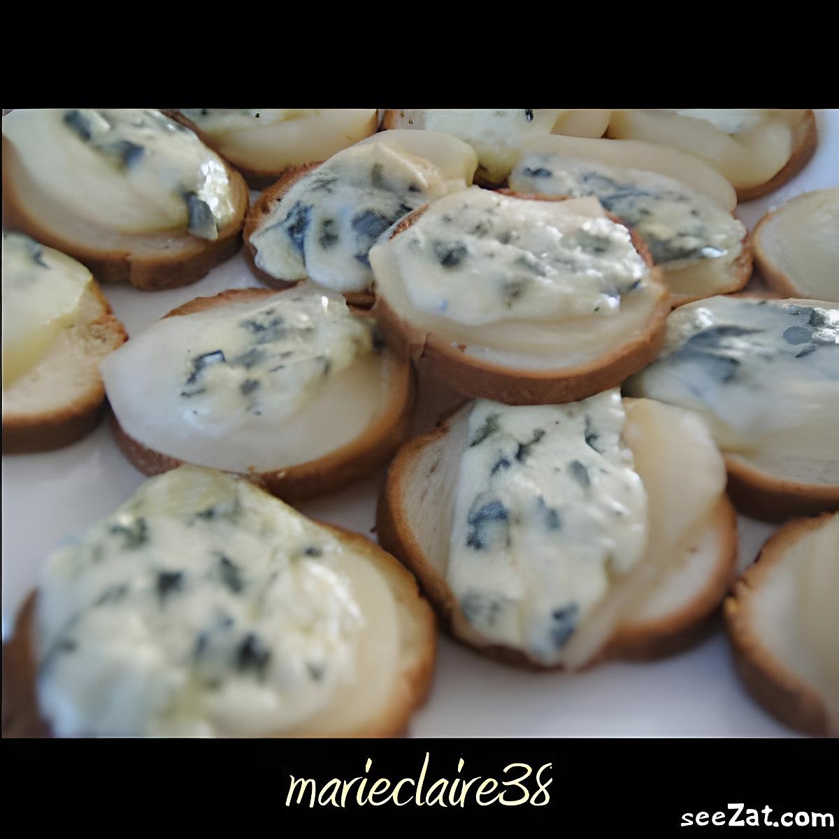 recette toasts salés sucrée,poire fourme d'ambert