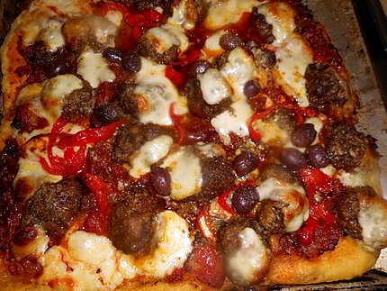 recette Pizza aux boulettes de viande