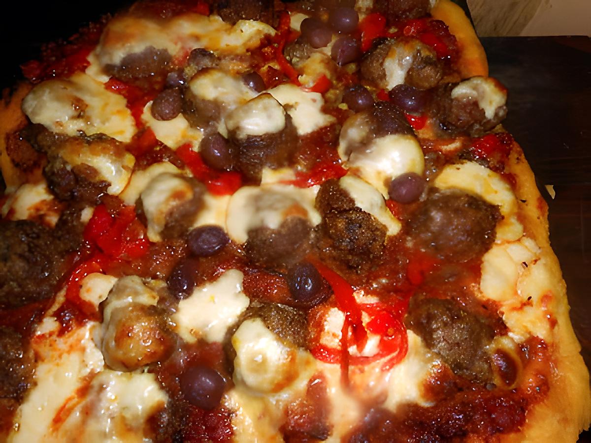 recette Pizza aux boulettes de viande