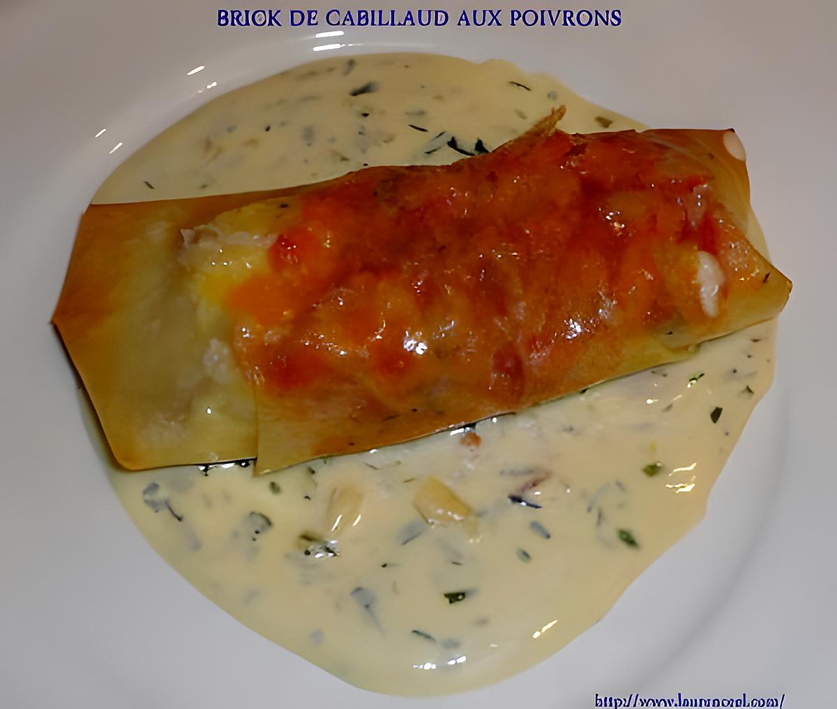 recette BRICK DE CABILLAUD AUX POIVRONS