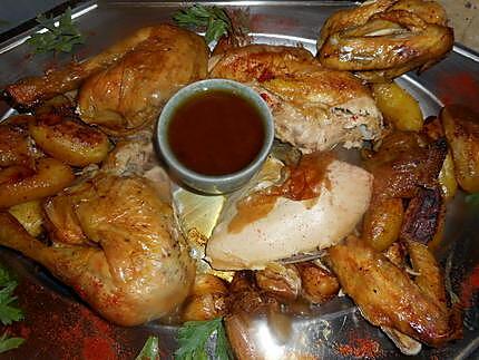 recette Poulet roti aux gousses d ail confites