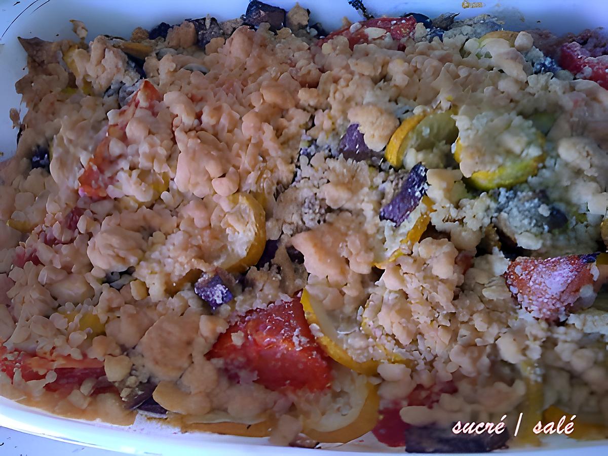 recette gratin de légumes et crumble au parmesan