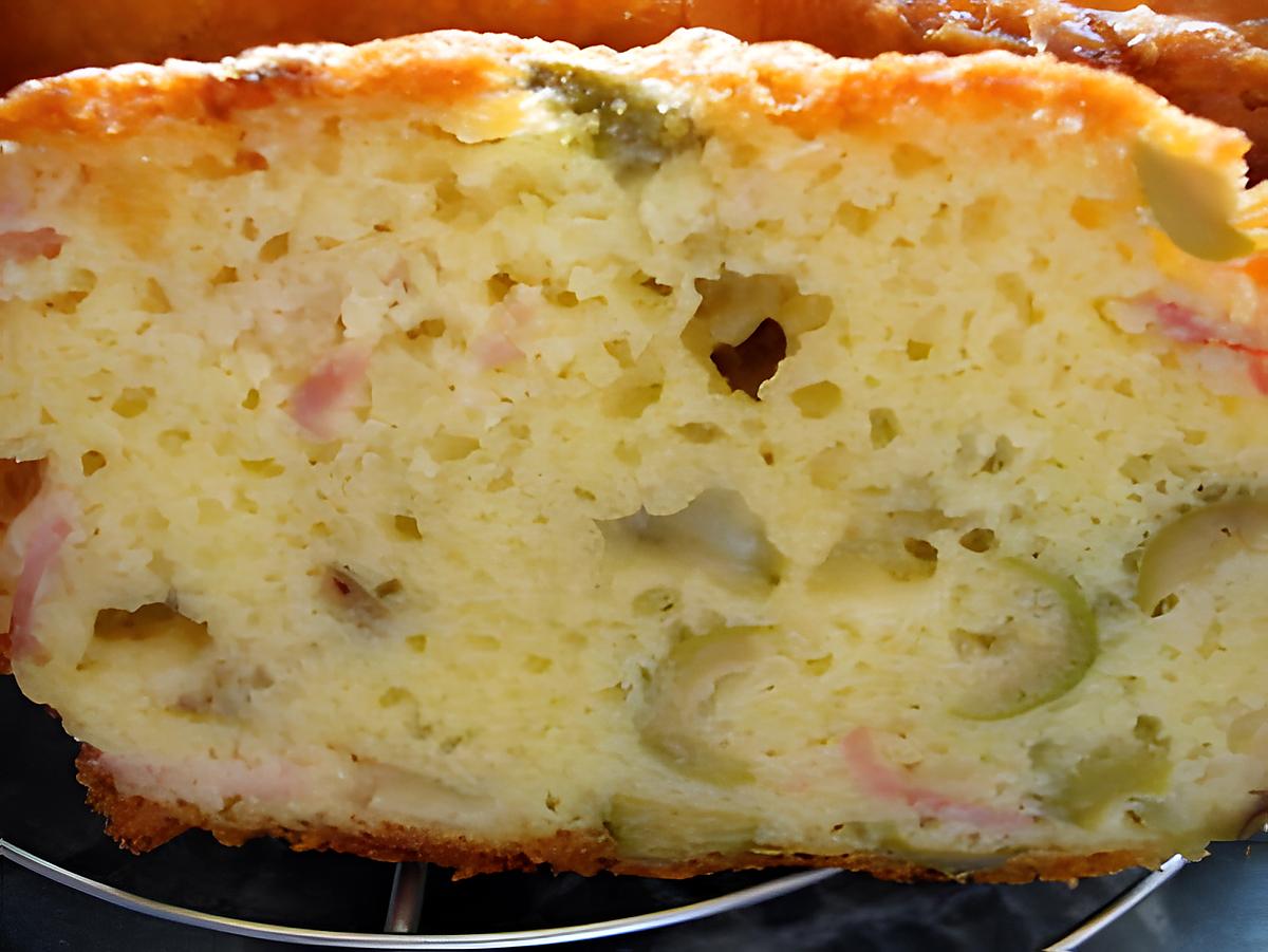 recette cake aux olives, jambon et comté tres moelleux