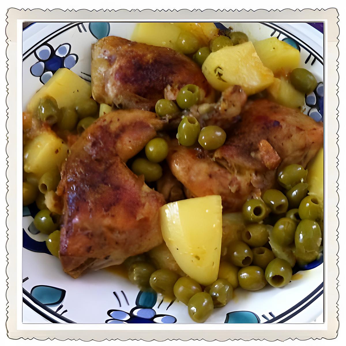 recette Poulet aux olives et aux pommes de terre.