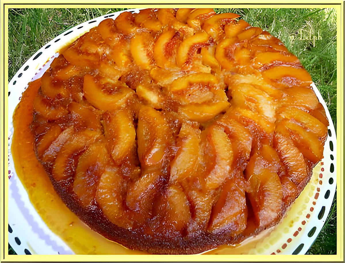 recette Gâteau renversé aux pêches