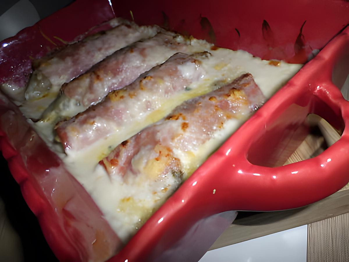 recette Endives au jambon et roquefort