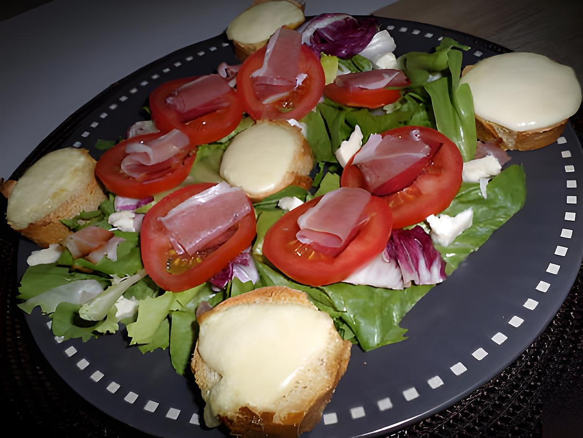 recette Salade de tomates serrano et mozzarella chaude