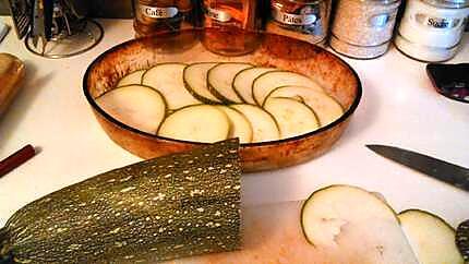 recette Gratin de courgettes au saumon