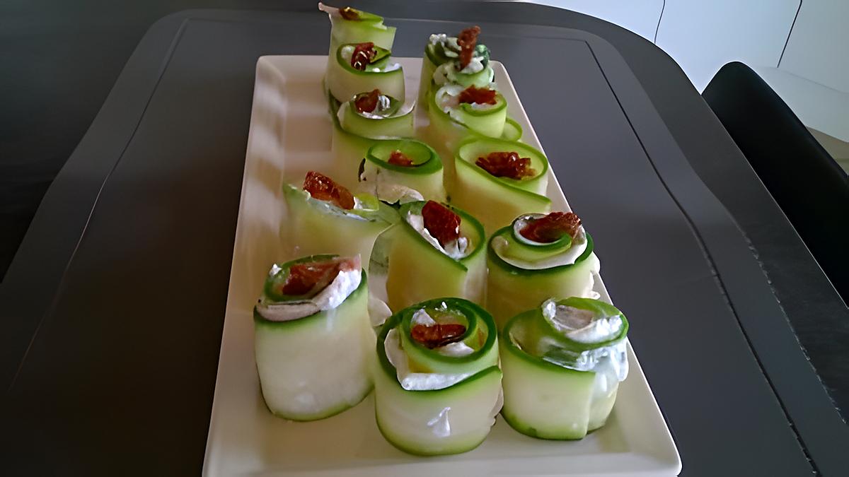 recette roulé de courgette aux chèvre et jambon