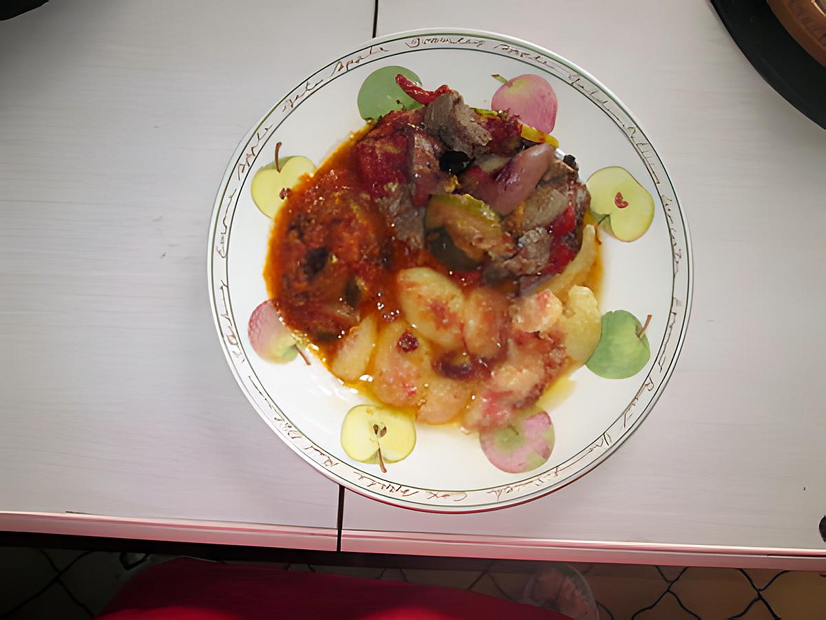 recette tian  d agneau aux peches   etlégumes de saison