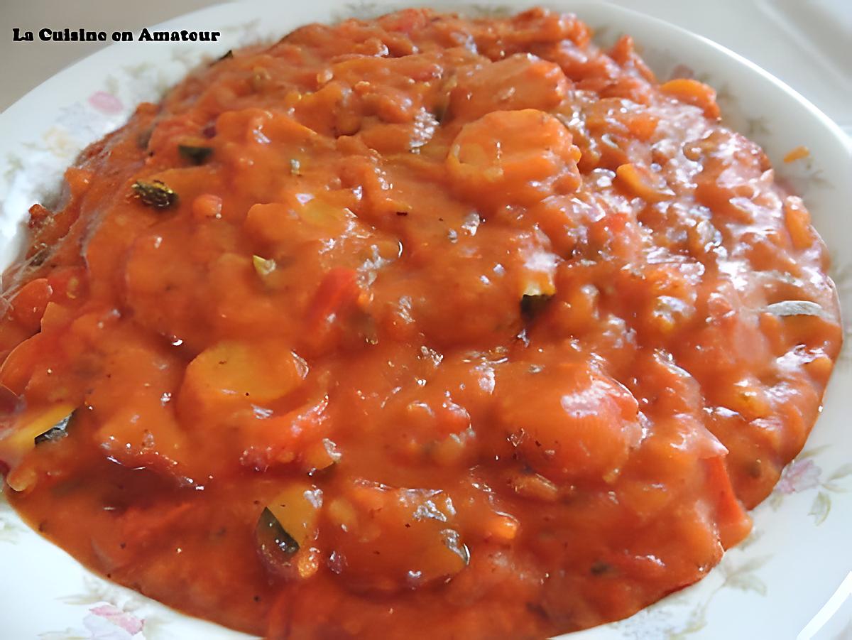 recette Sauce tomates aux petits légumes de Mamyloula