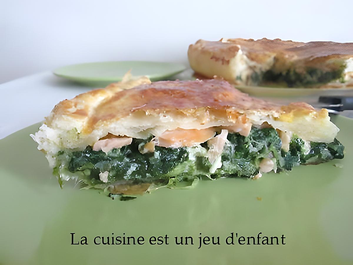 recette Tourte aux épinards et au saumon fumé