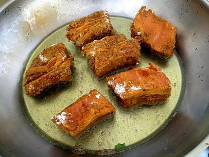 recette Côtelettes de porc frit à la sauce d'orange
