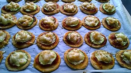 recette mini -pizzas courgette /crevette