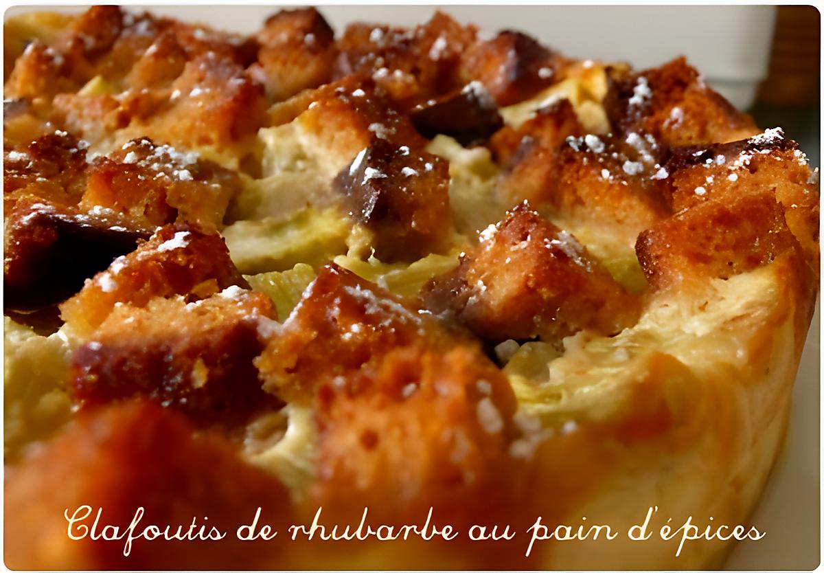 recette Clafoutis de rhubarbe au pain d'épices