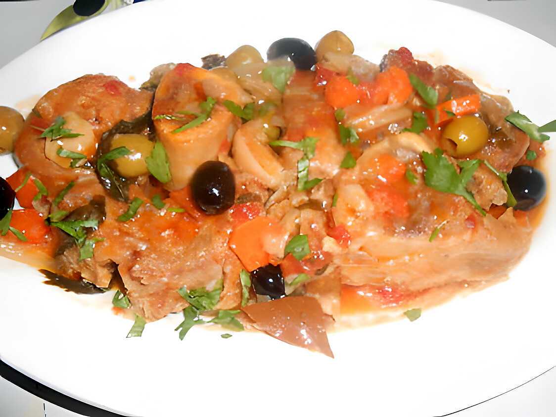 Recette d'OSSO BUCCO AUX OLIVES POMMES DE TERRE ET CAROTTES VAPEUR