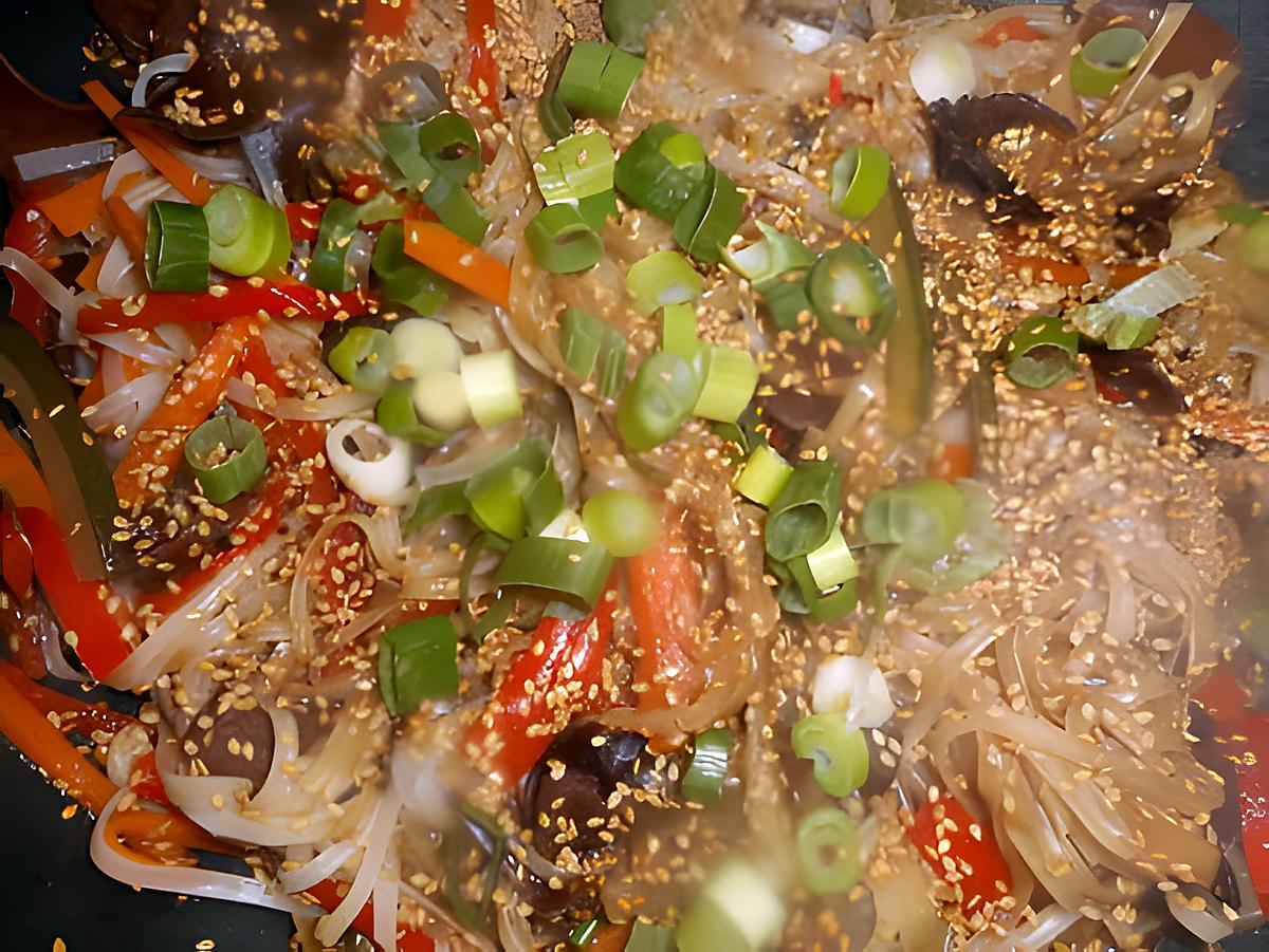 recette Nouilles fines de riz aux légumes