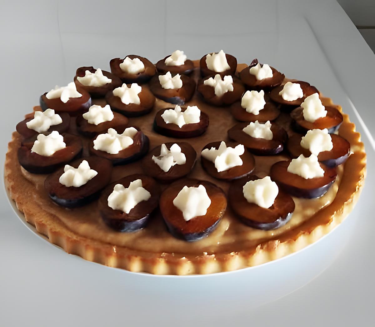 recette génoise à la crème vanille et quetsches façon tarte