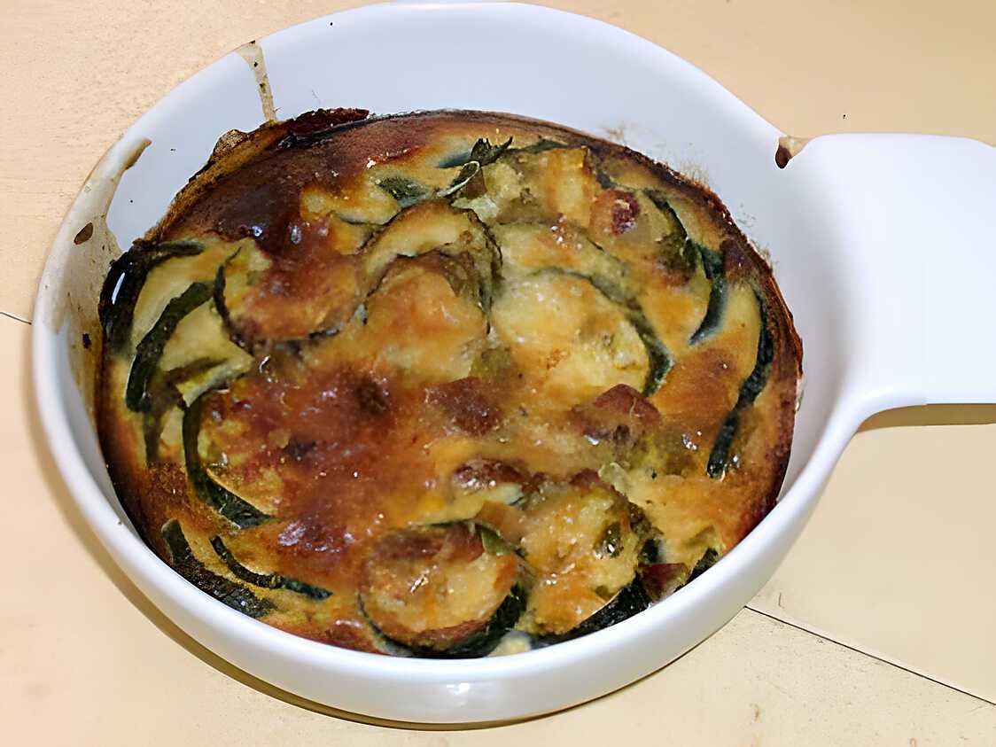 Gratin de courgettes au cumin ,tartare et tomates séchées