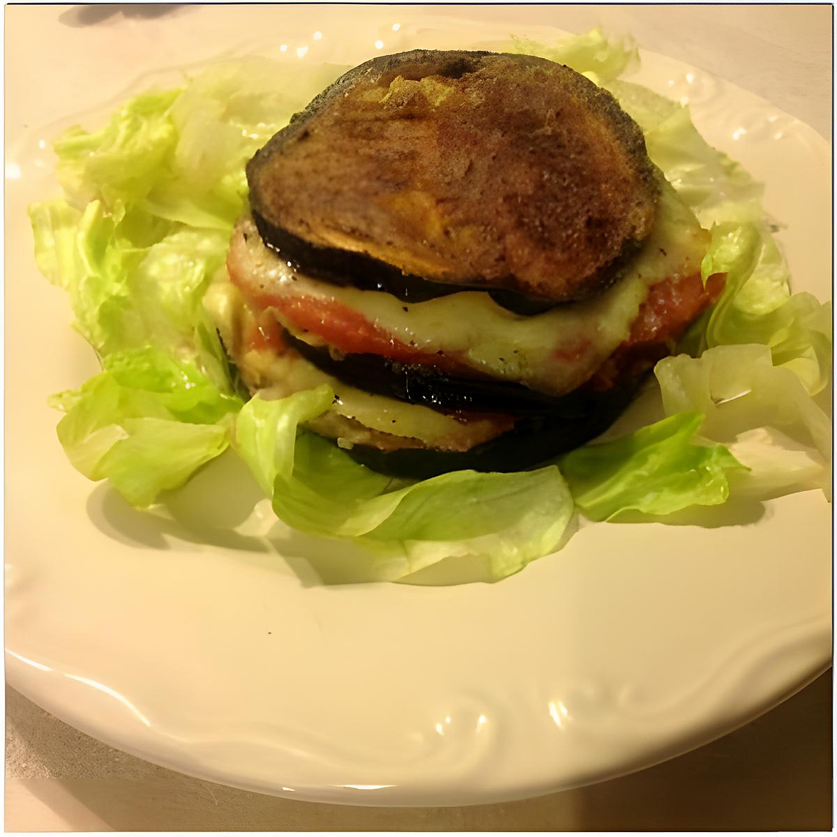 recette Mille-feuilles aubergine, tomate, mozzarella.