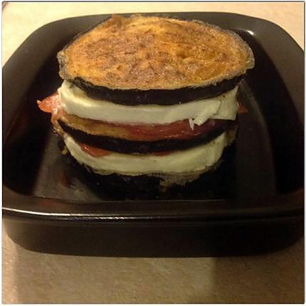 recette Mille-feuilles aubergine, tomate, mozzarella.