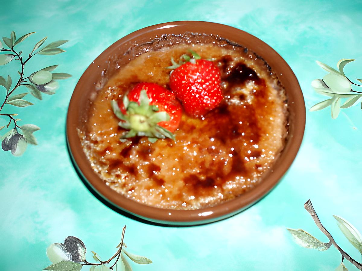 recette Crème brulée fraise-coco