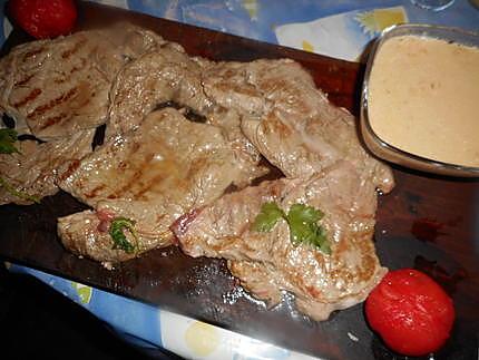 recette Entrecote grillée sauce au maroilles