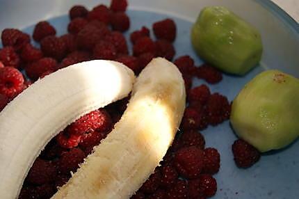 recette Clafouti framboises/kiwis/bananes