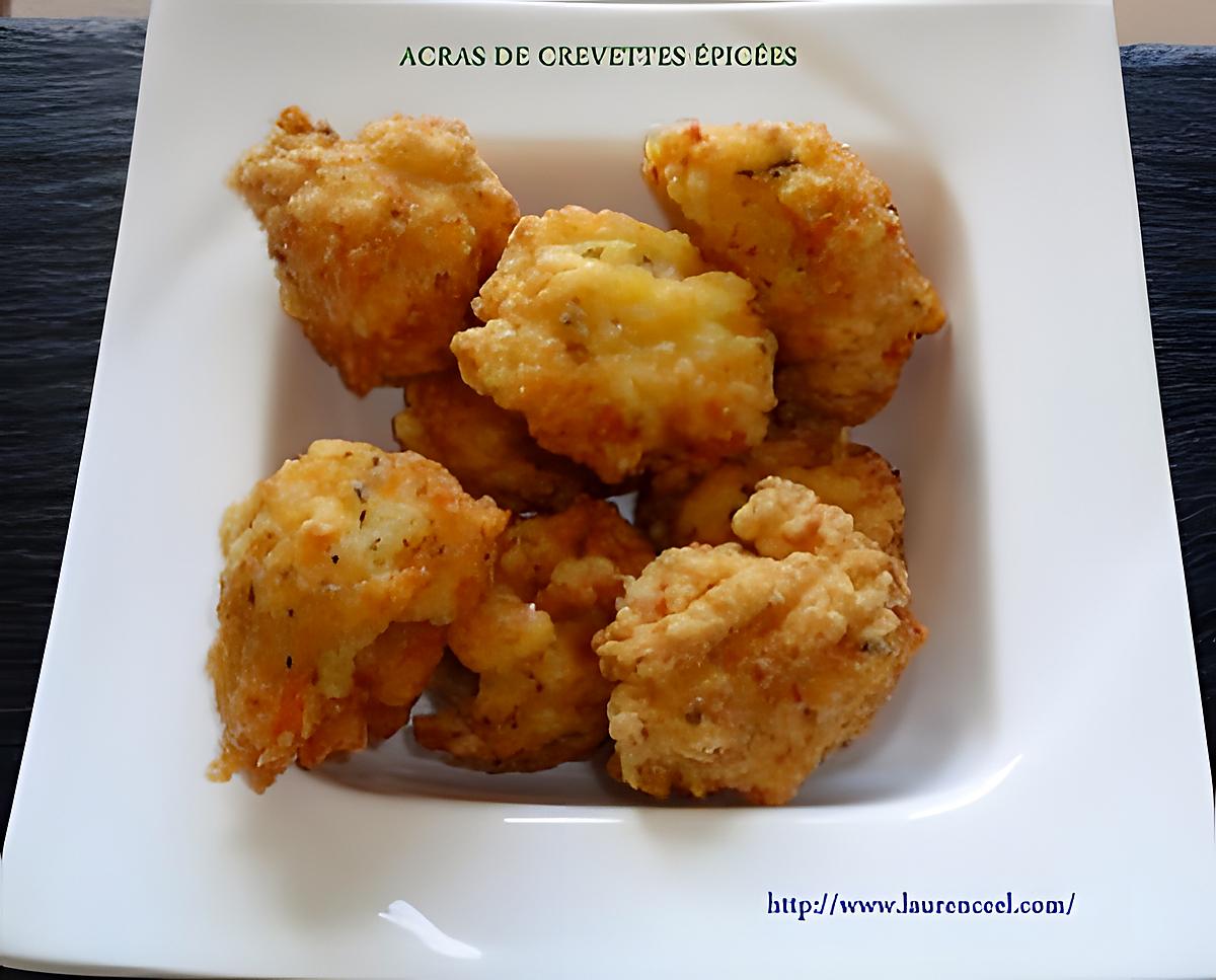 recette ACRAS DE CREVETTES ÉPICÉES