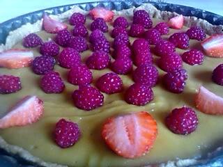 recette tarte à la crème pâtissière chocolaté fruité