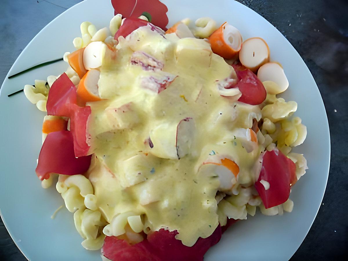 recette salade de pates au surimi sauce onctueuse