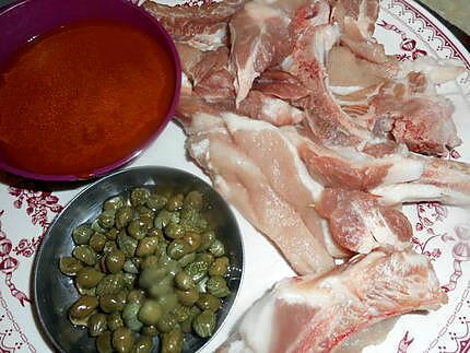 recette Emincé de porc sauce tomate aux capres
