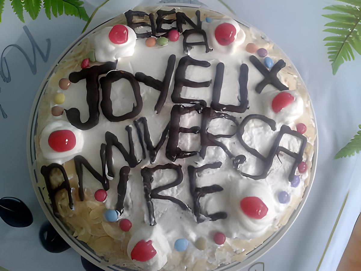 recette Gâteau au fruit et sa crème pour l'anniversaire de ma filles Eléna