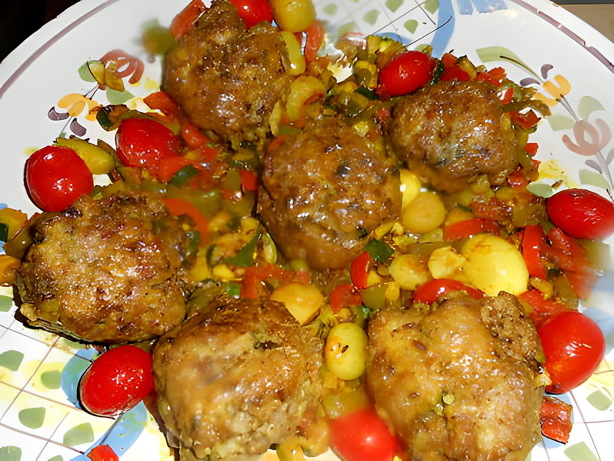 recette Boulettes aux épices avec sa poélée de legumes