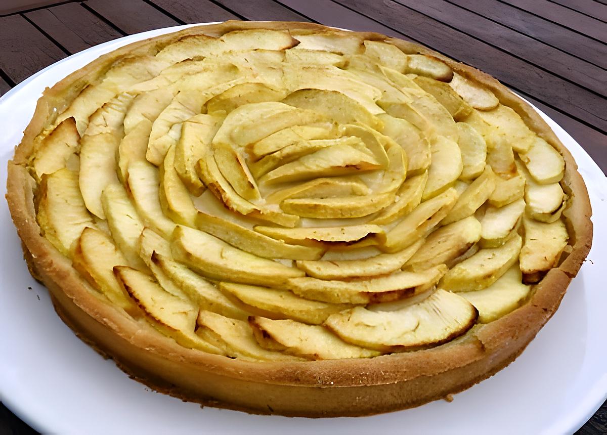 recette Tarte aux pommes et à la crème pâtissiere