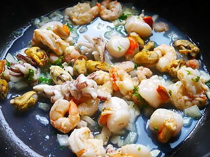 recette Nouilles aux fruits de mer